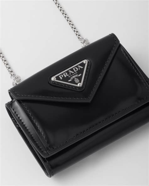 prada leather card holder with shoulder strap|Prada Women's Card Holders .